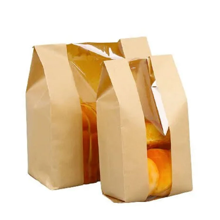 Bolsa de papel kraft con ventana transparente